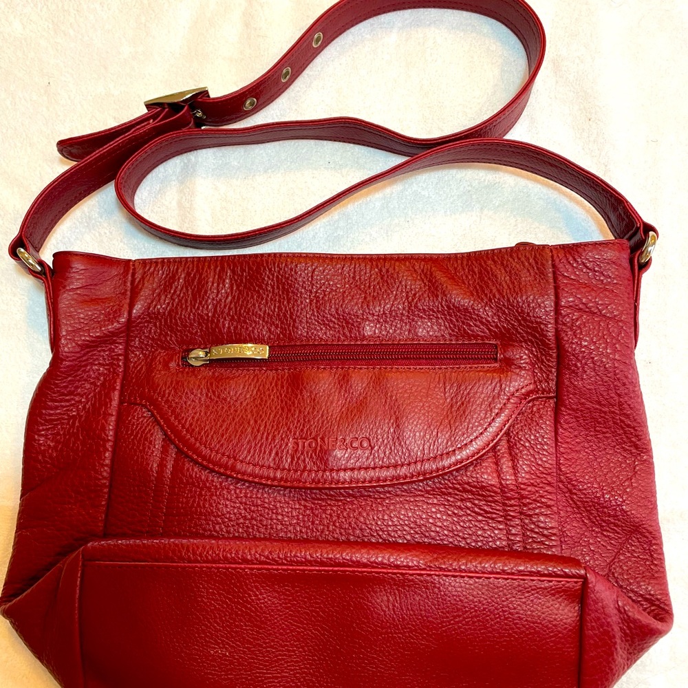 Stone & Co Red Leather Shoulder Bag